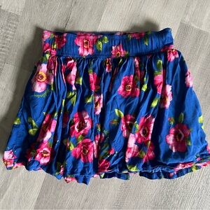 Y2K Hollister Floral Blue and Pink Women's Skirt